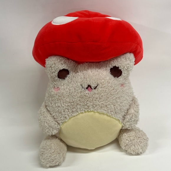 plush goals cuddle barn wawa toadstool frog plush beige red mushroom - Picture 1 of 10